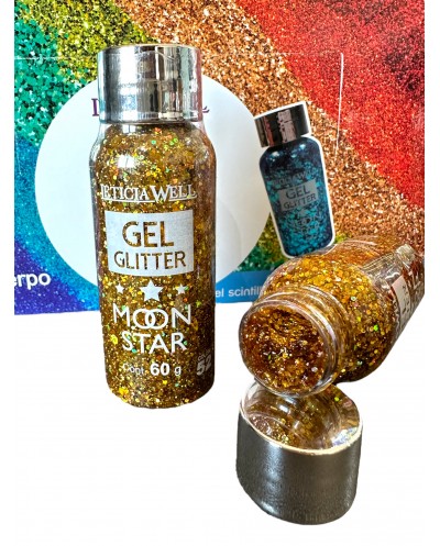 Gel Glitter "MOON STAR" Visage et Corps 60g - n°52 Or - Leticia Well