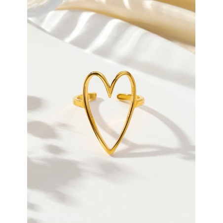 Bague Cœur En Acier Inoxydable - Taille 62 - Neuve Avec étiquettes