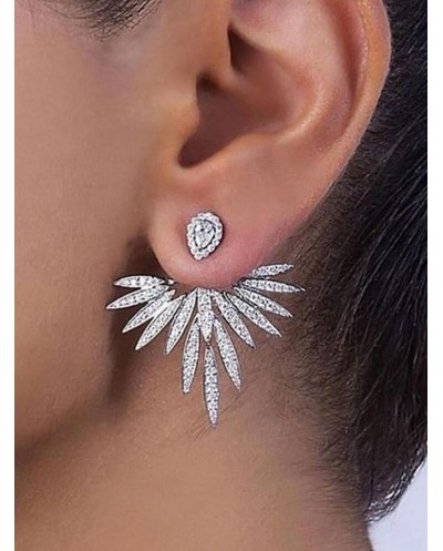 Boucle d'Oreille Miracle Strass en Acier Inoxydable - Argent