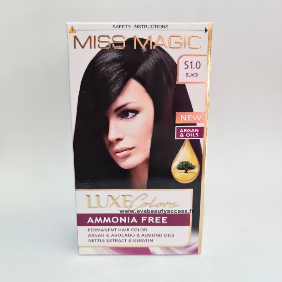 Coloration Sans Ammoniaque Cheveux Luxe Colors - S1.0 NOIR - MISS MAGIC