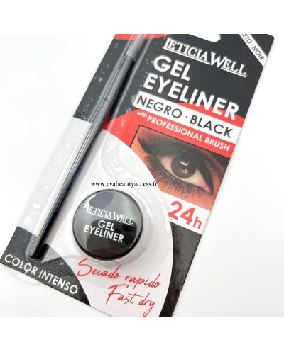 Eyeliner Gel avec Pinceau - Noir Ref 33169 - LETICIA WELL